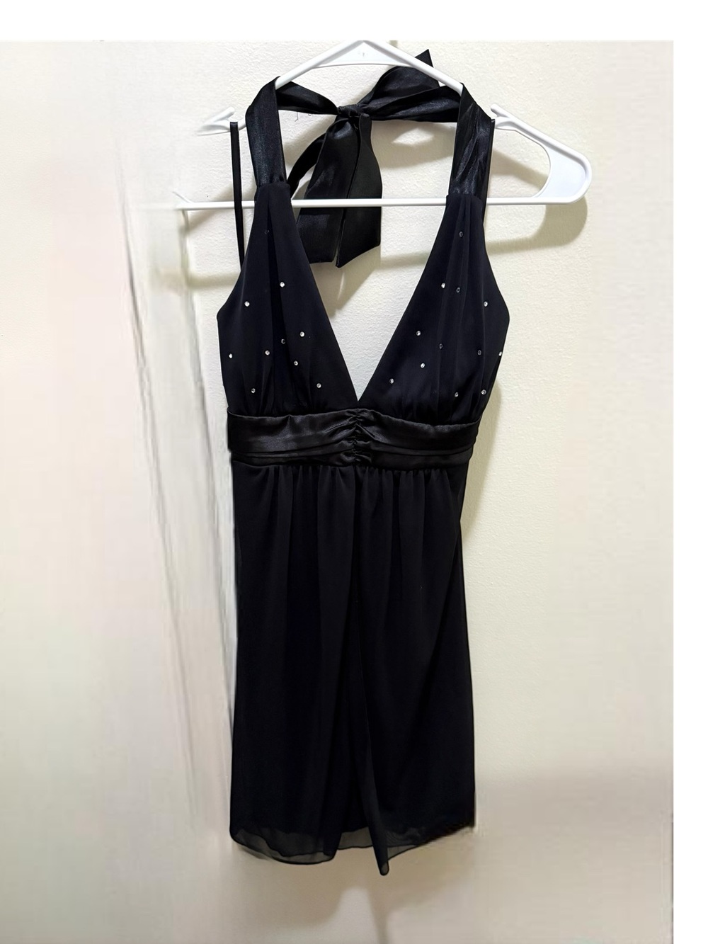 Y2k Taboo Goth Mesh Overlay Halter Tie Dress